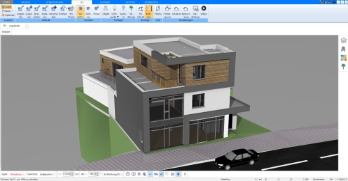 Visualización en 3D de un proyecto moderno en Plan7Architekt