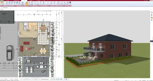 Plano de planta creado con Plan7Architect, con una distribución optimizada para aprovechar la luz solar y la ventilación natural