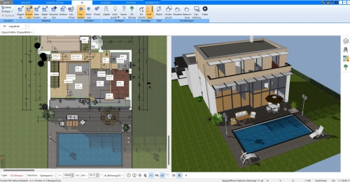 Casa con piscina diseñada por Plan7Architekt