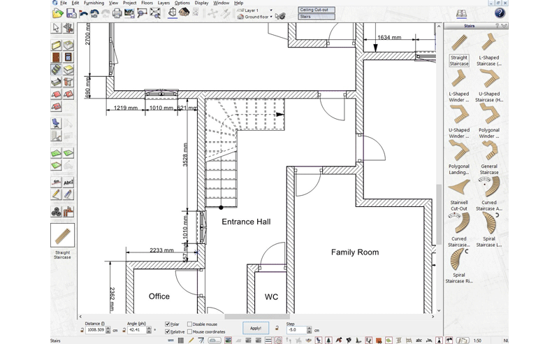 3D Architect software interface