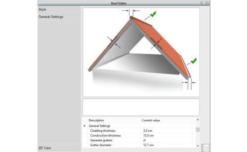 roof-editor-cladding-thickness-gutter-diameter