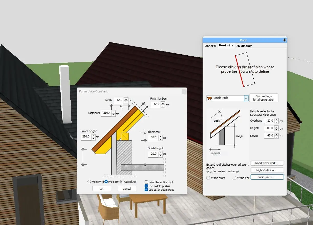 Advanced roof editor