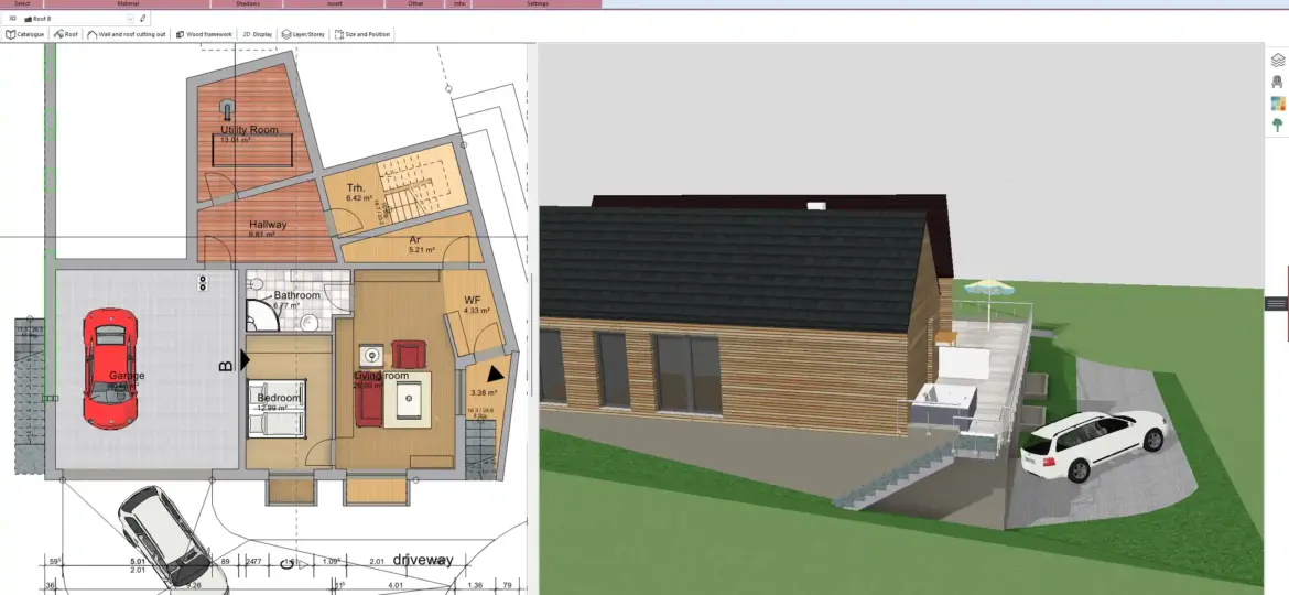 3D Floor Plan Created with Plan7Architect – Easily design your home layout with precise measurements
