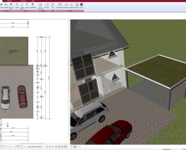 Carport layout in 2D mode designed with Plan7Architect