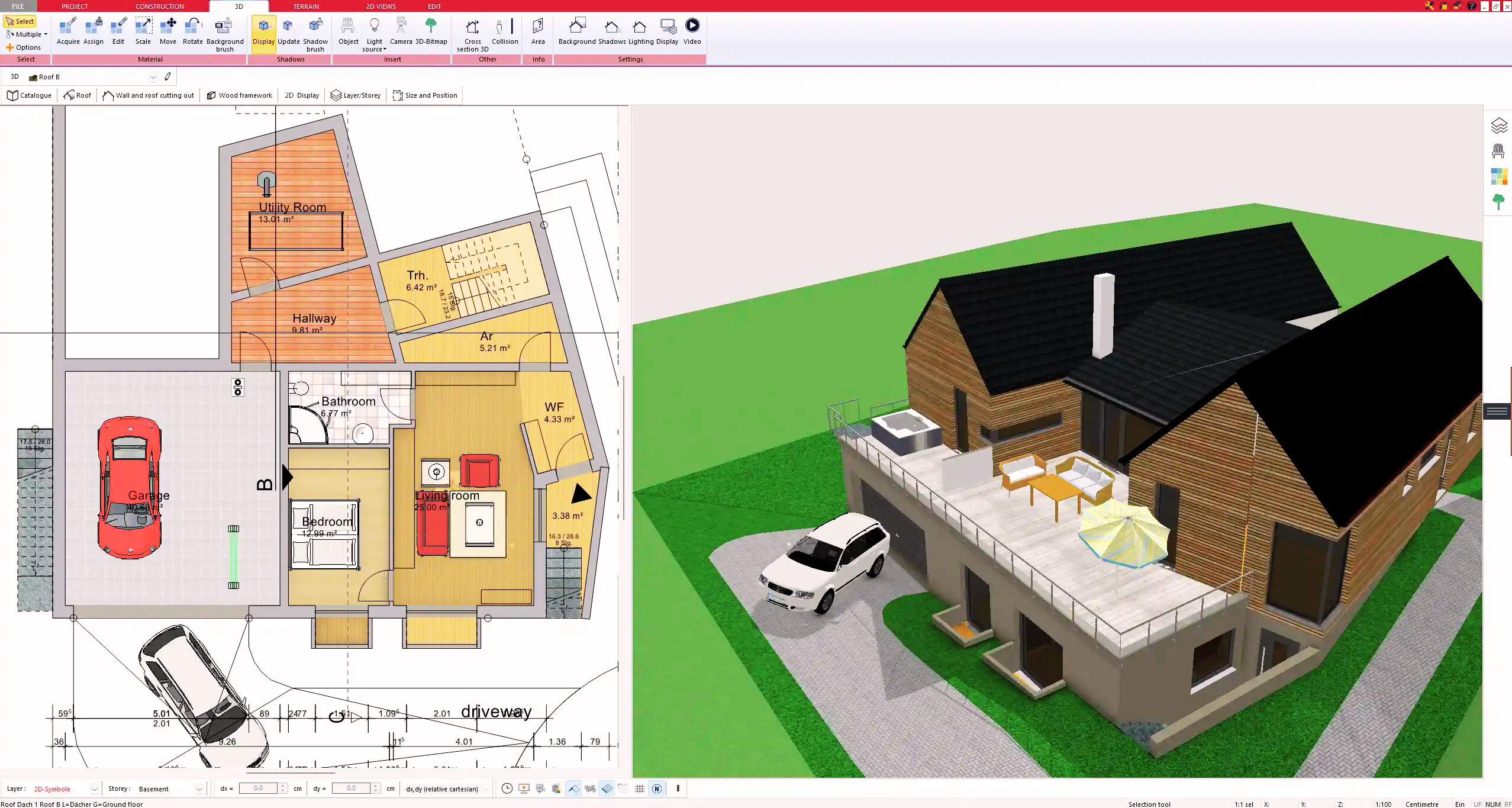 Create your 2D floor plan by accurately drawing and adjusting rooms and walls for your home design.