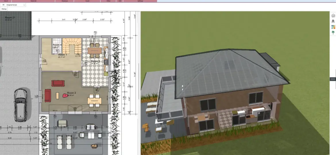 Creating the extension layout in Plan7Architekt