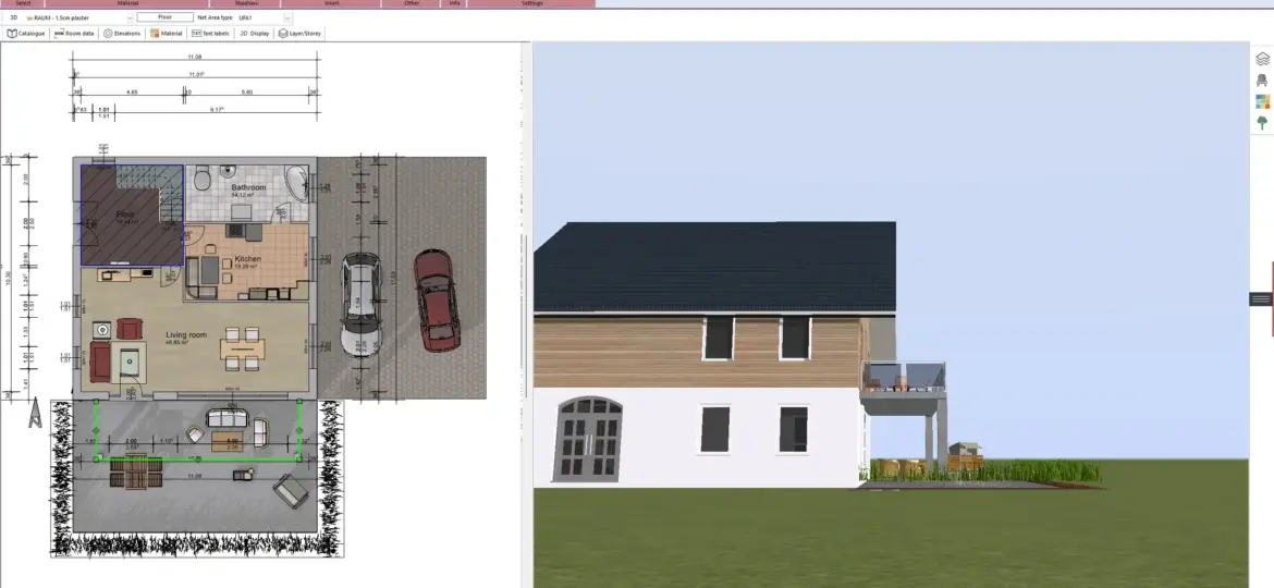 Detailed 2D Floor Plan Created with Plan7Architect