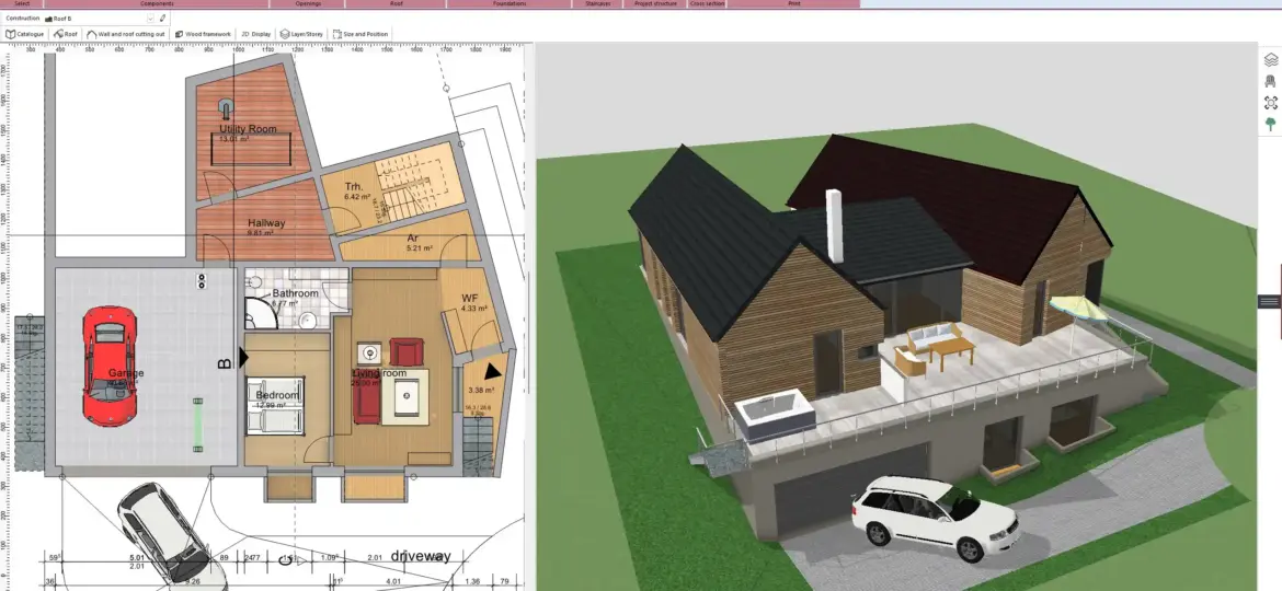 Floor plan of a converted two-family home created with Plan7Architect