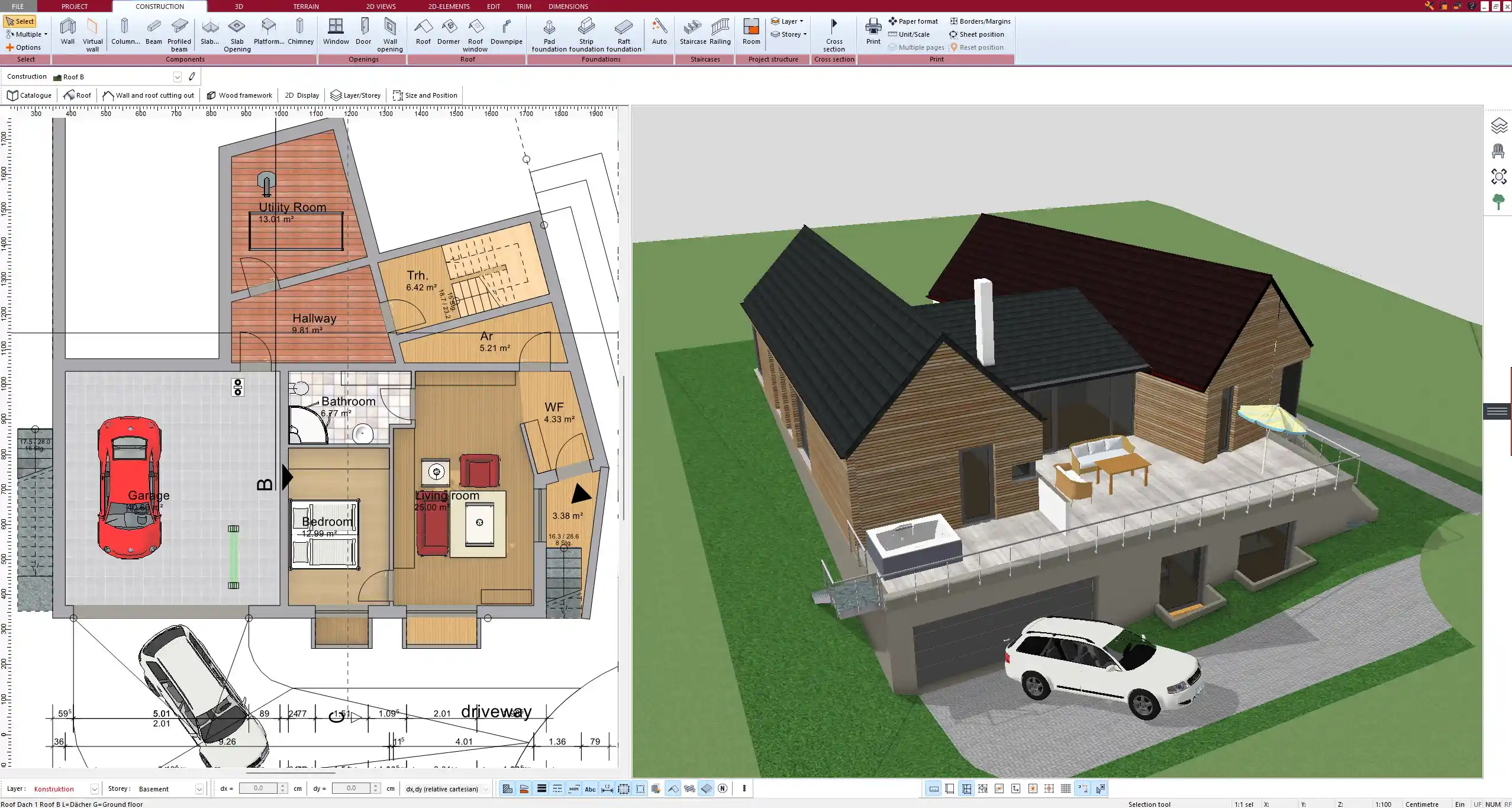 Floor plan of a converted two-family home created with Plan7Architect