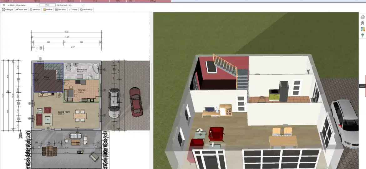 Room layout created with Plan7Architect – precise 2D floor plan with accurate measurements