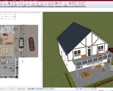 Timber-framed house floor plan created with Plan7Architect – precise layout planning in 2D.