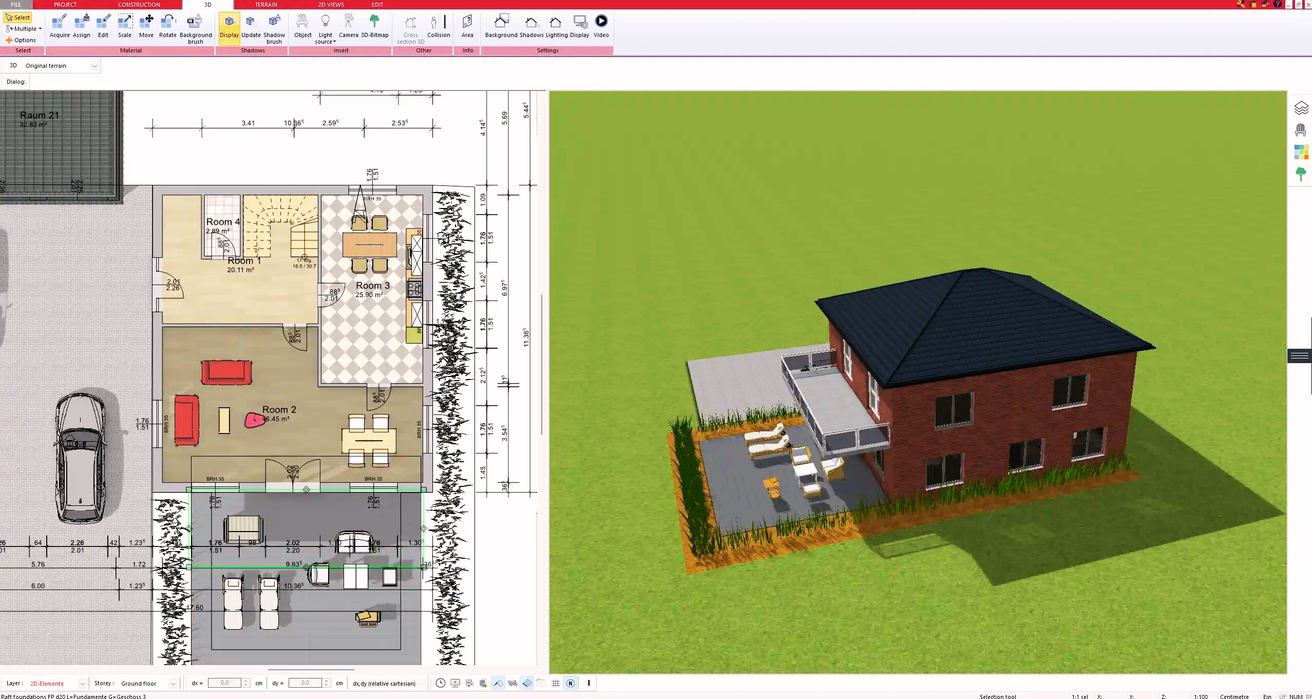 Visualize different levels and roof types for your home design.