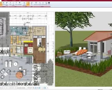 2D floor plan created with Plan7Architect – base layout for the hip roof design