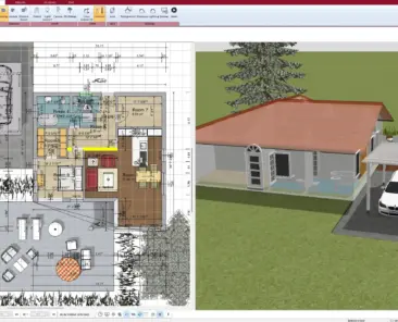 2D floor plan created with Plan7Architect – including walls, doors, and room labels