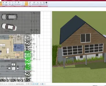 2D floor plan layout created in Plan7Architect before adding the gable roof