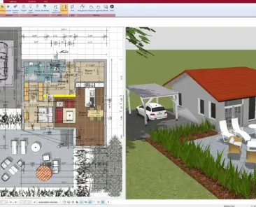 2D floor plan with exterior walls prepared for Mansard roof creation in Plan7Architect