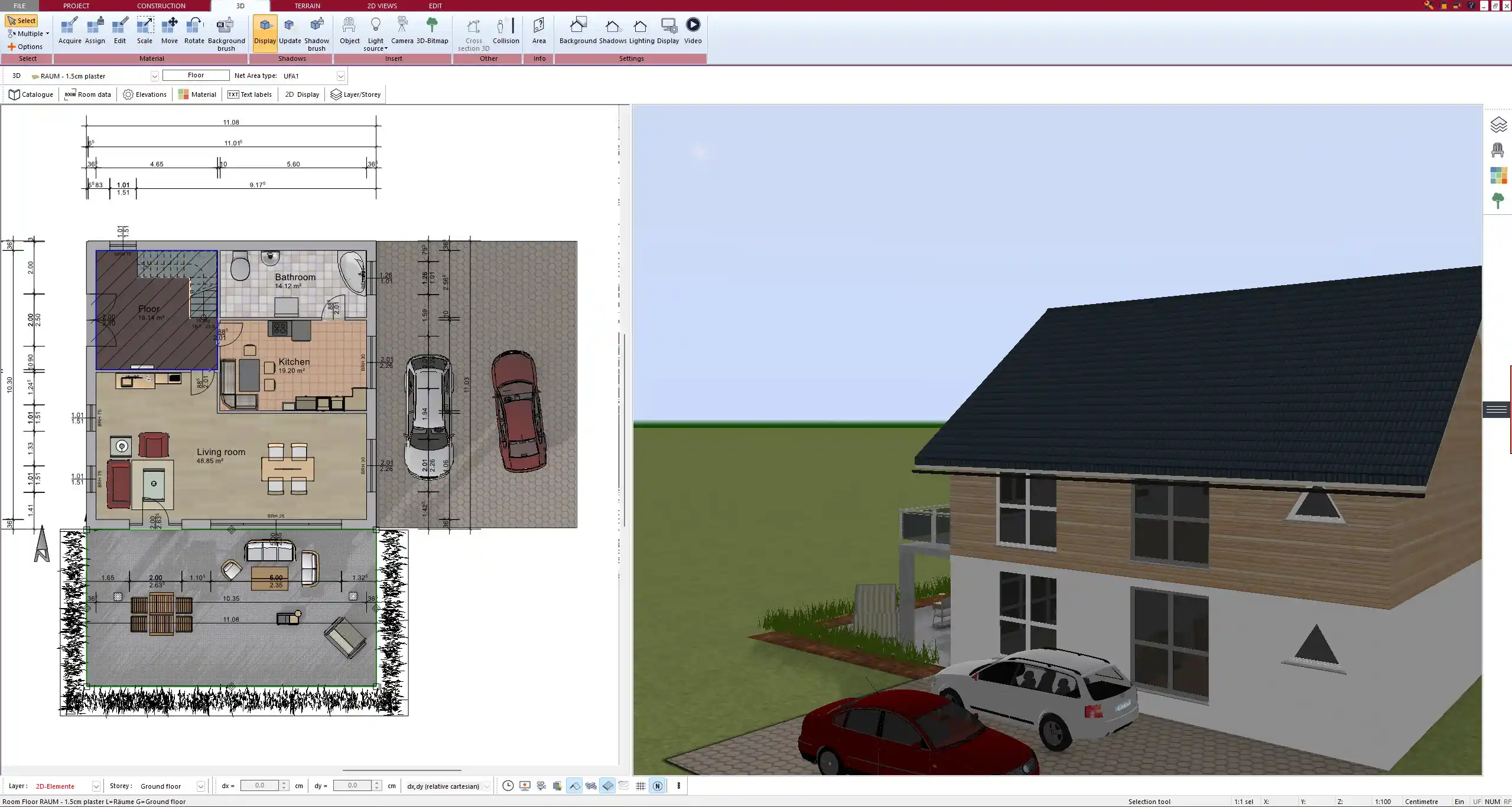 3D House Design Created with Plan7Architect A Detailed Floor Plan in Progress