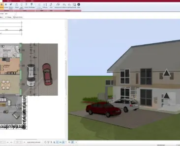 Barn layout design in Plan7Architect – A detailed 2D floor plan of a barn, created with the software