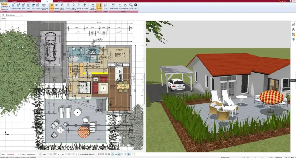 Creating a precise 2D plot plan with Plan7Architect – Define property boundaries and layout effortlessly