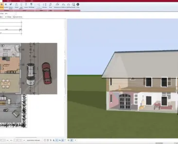 Floor plan of a modern architect-style home created with Plan7Architect