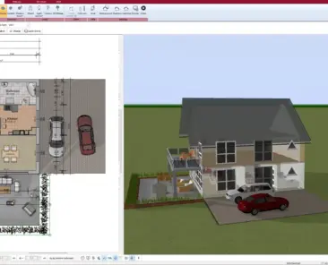 Townhouse exterior design created with Plan7Architect – showcasing shared walls and private entry