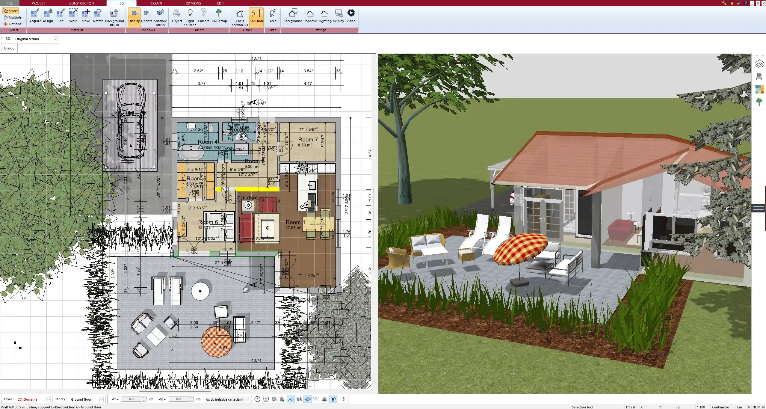 2D floor plan layout created with Plan7Architect – including room labels and precise measurements