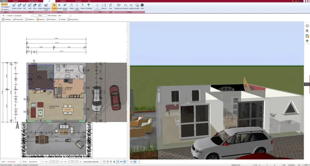 2D floor plan of an underground garage created with Plan7Architect