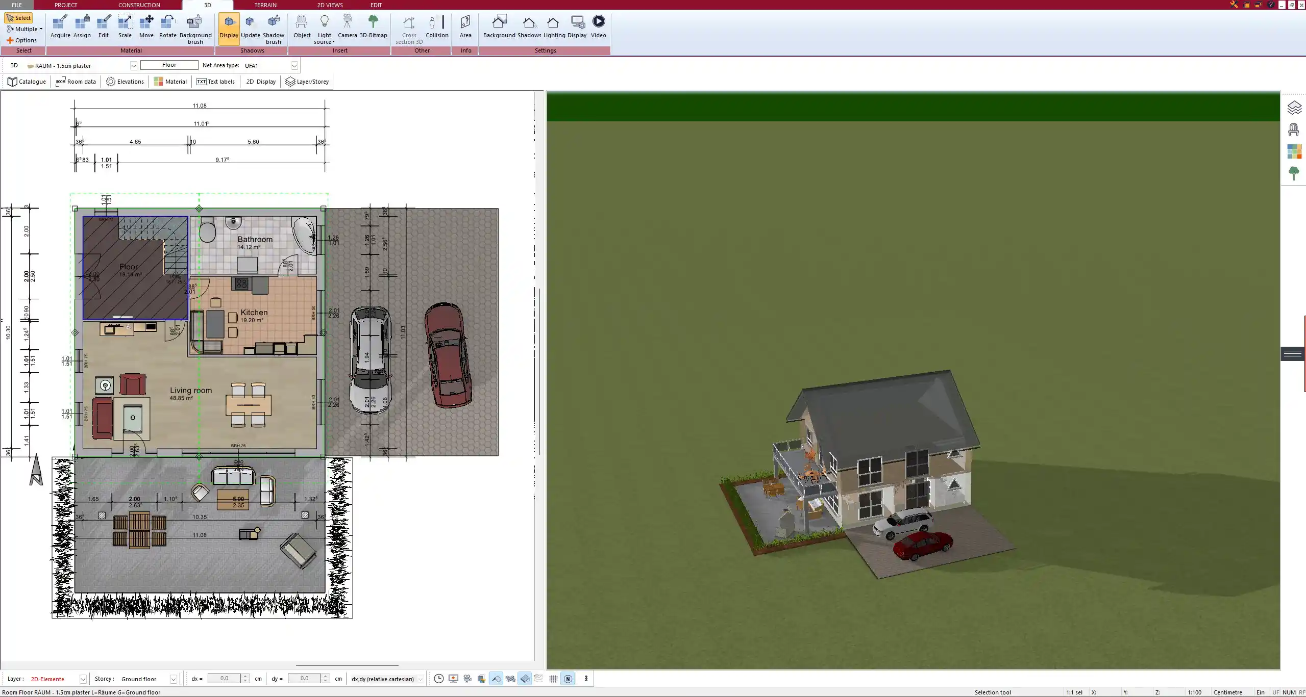 2D garden layout created with Plan7Architect – clearly structured and ready for planting