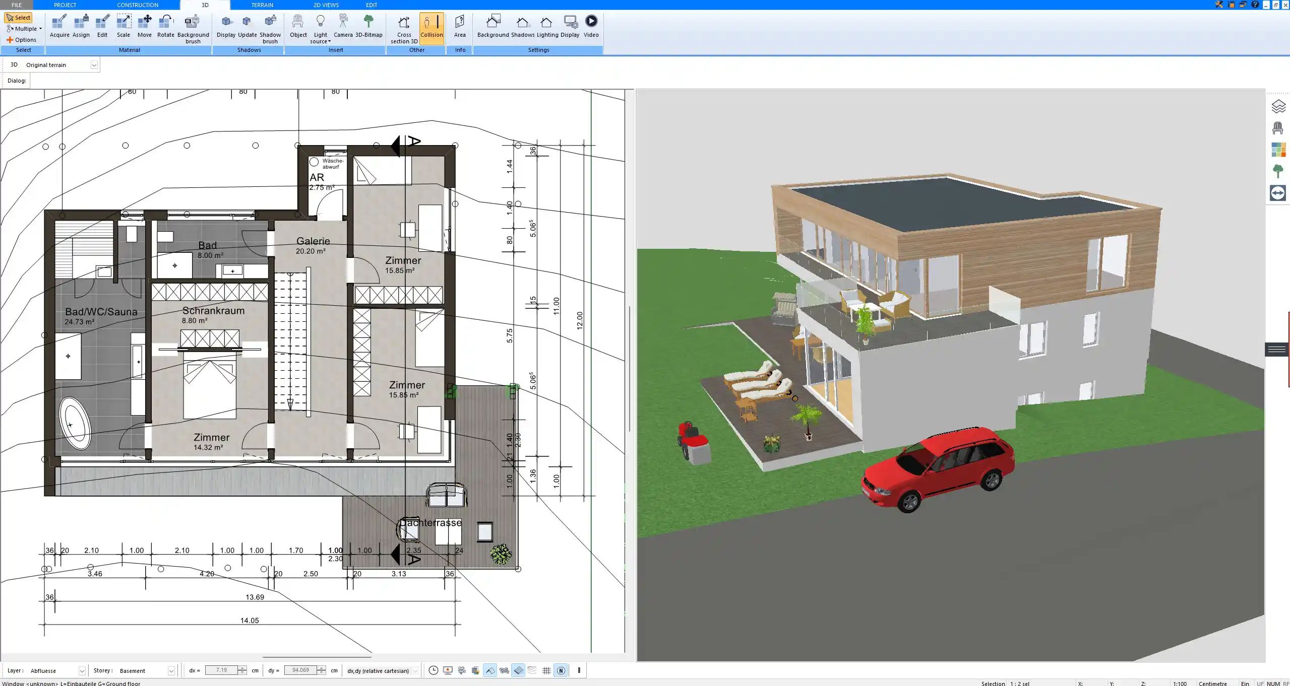3D house model designed using Plan7Architekt’s advanced architectural tools