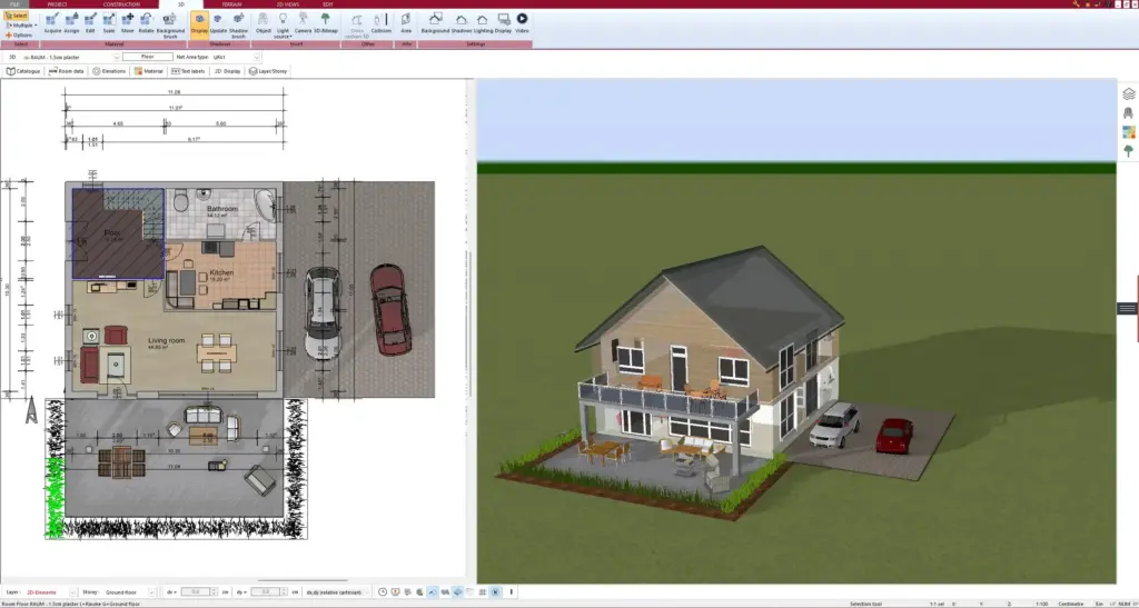 Designed in Plan7Architect 2D floor plan layout with walls, windows, and room names