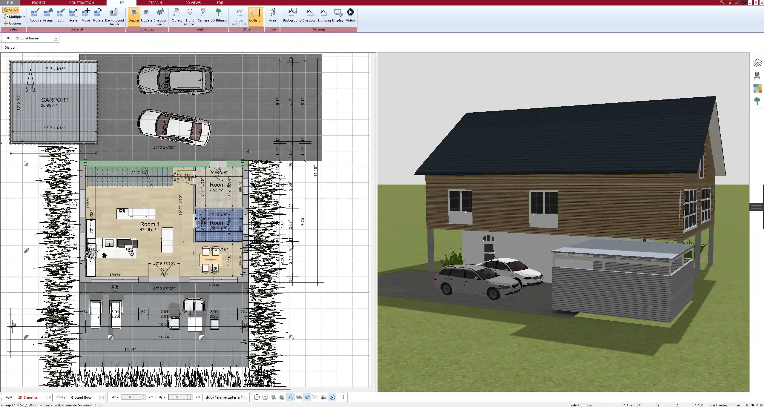 Detailed floor plan created using Plan7Architect with metric and imperial measurements