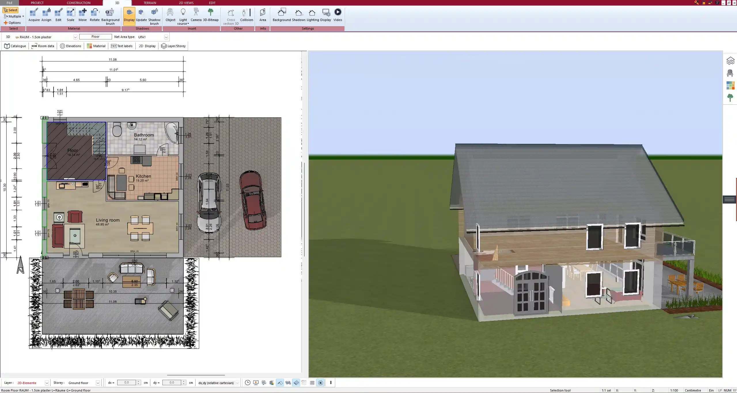 Floor plan created with Plan7Architect Detailed 2D layout of a single-family home.