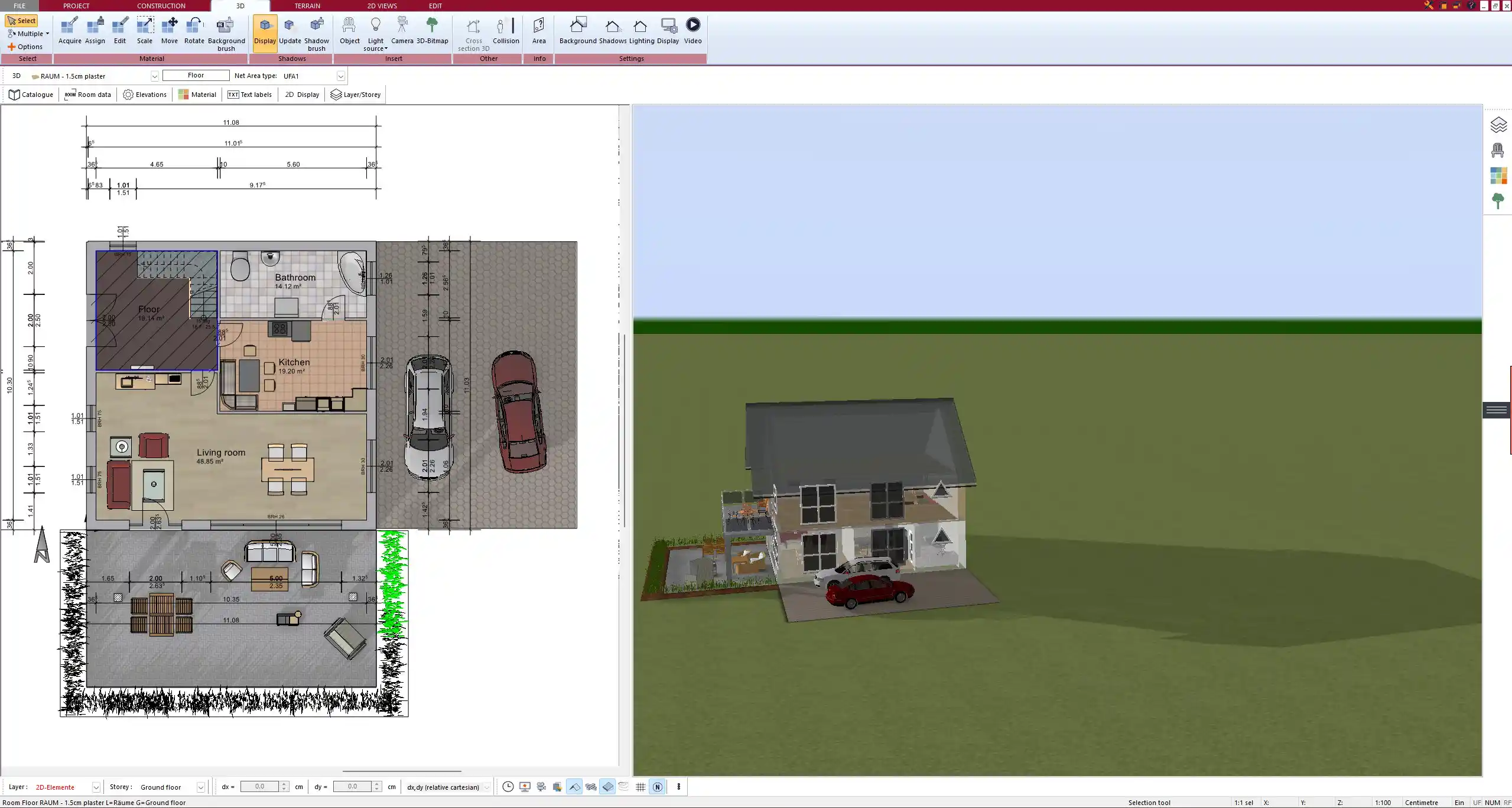 Floor plan created with Plan7Architekt Professional 2D planning with precise measurement