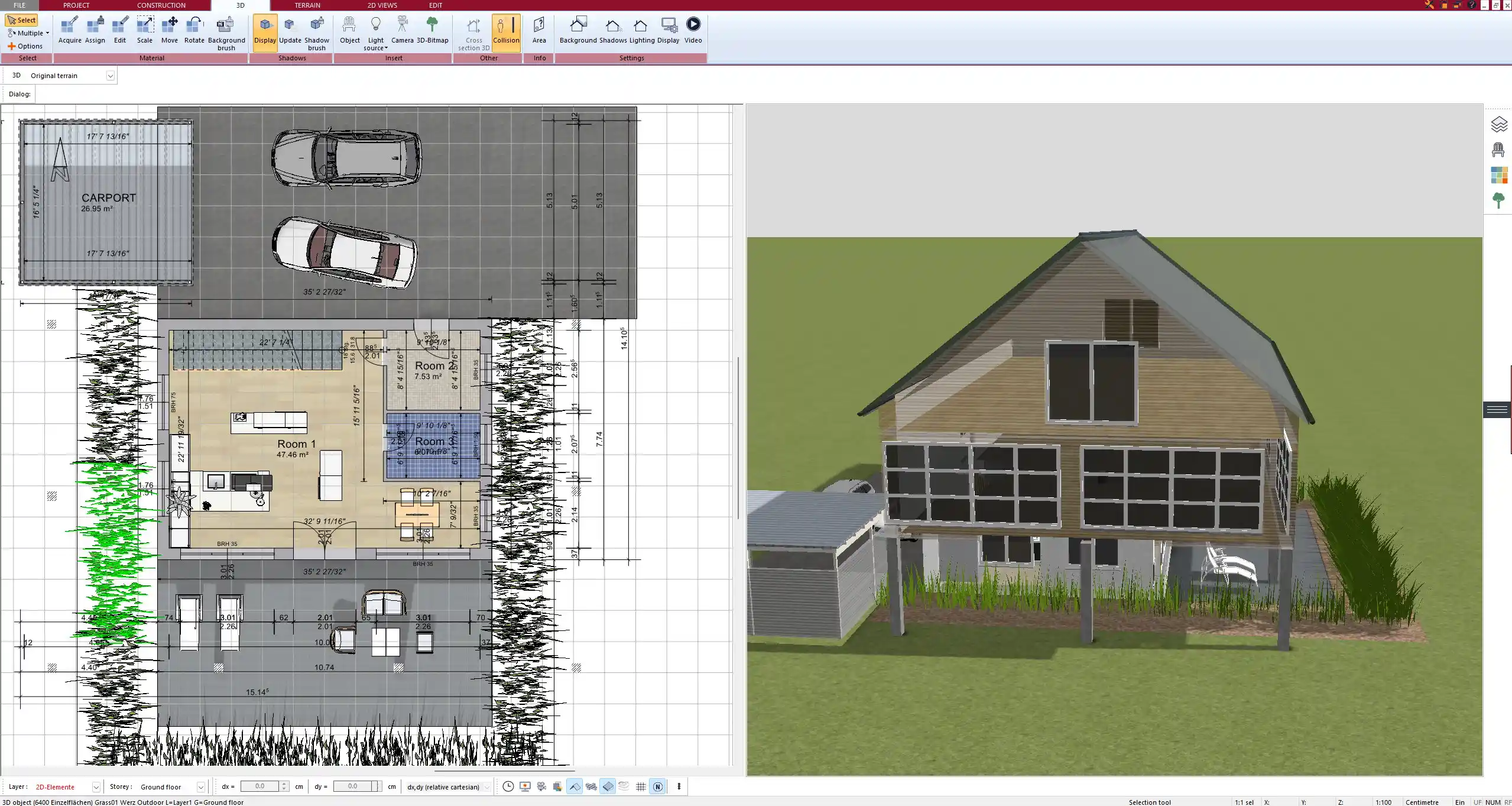 Full construction drawing generated with Plan7Architekt, ready for real-world building projects