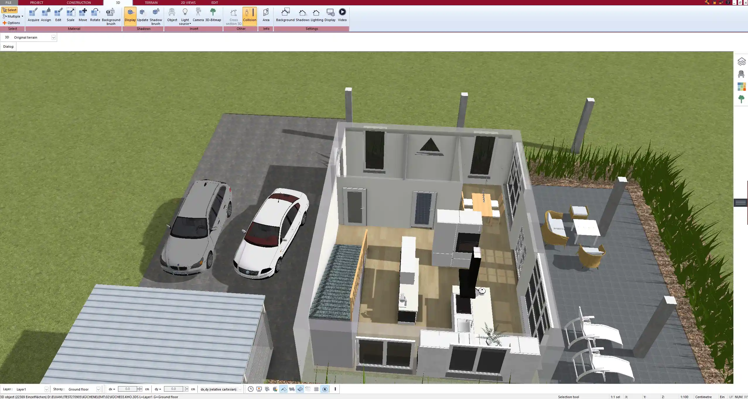 Placing a straight staircase into the 2D floor plan with Plan7Architect
