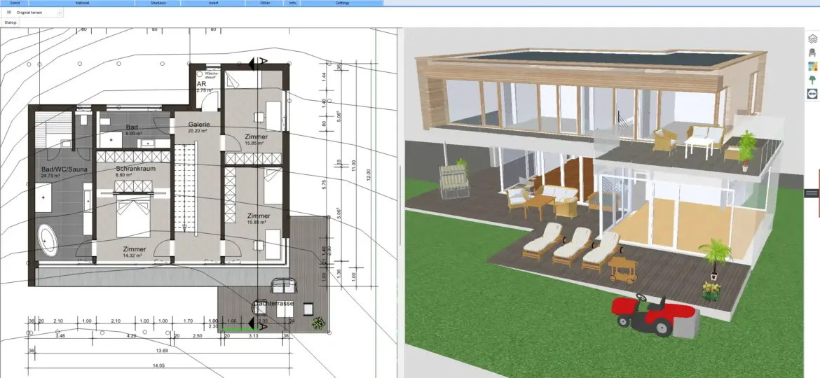 Staircase planning in Plan7Architect Choosing the staircase type