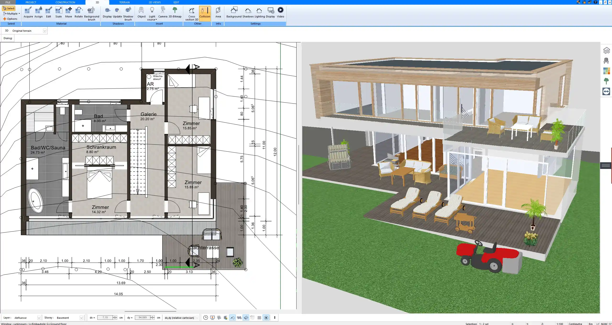 Staircase planning in Plan7Architect Choosing the staircase type