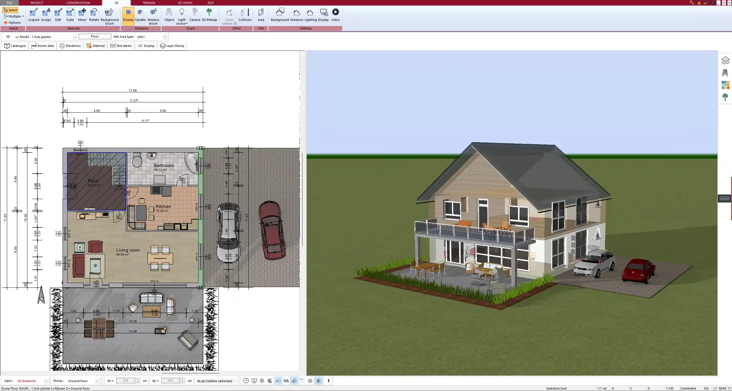 2D Floor Plan Created in Plan7Architect
