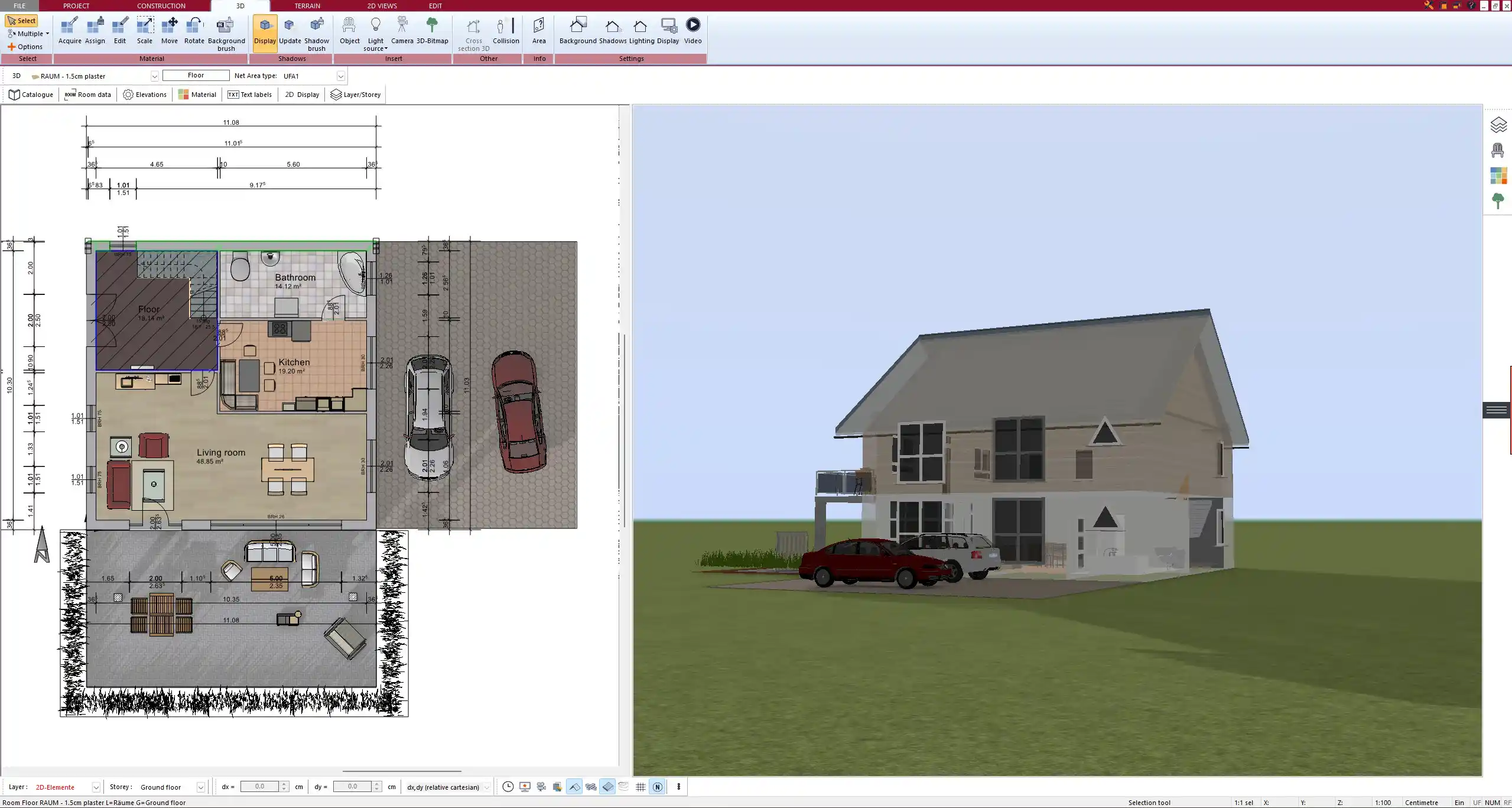 2D Floor Plan Layout Created with Plan7Architect