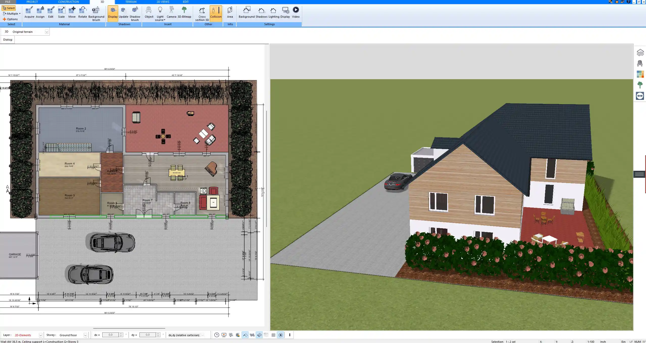 2D floor plan of a traditional farmhouse recreated using Plan7Architect
