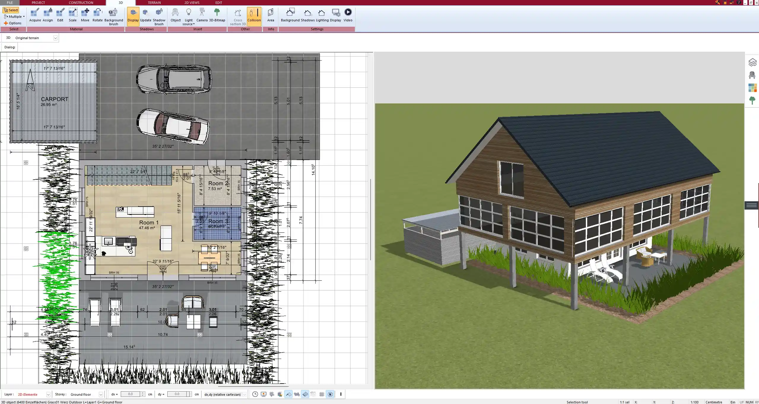 2D layout of a gas station site – created with Plan7Architect