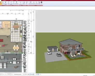 3D exterior view of a Mediterranean-style villa – created with Plan7Architect