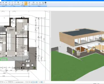 3D exterior view of a modern villa – designed using Plan7Architect software