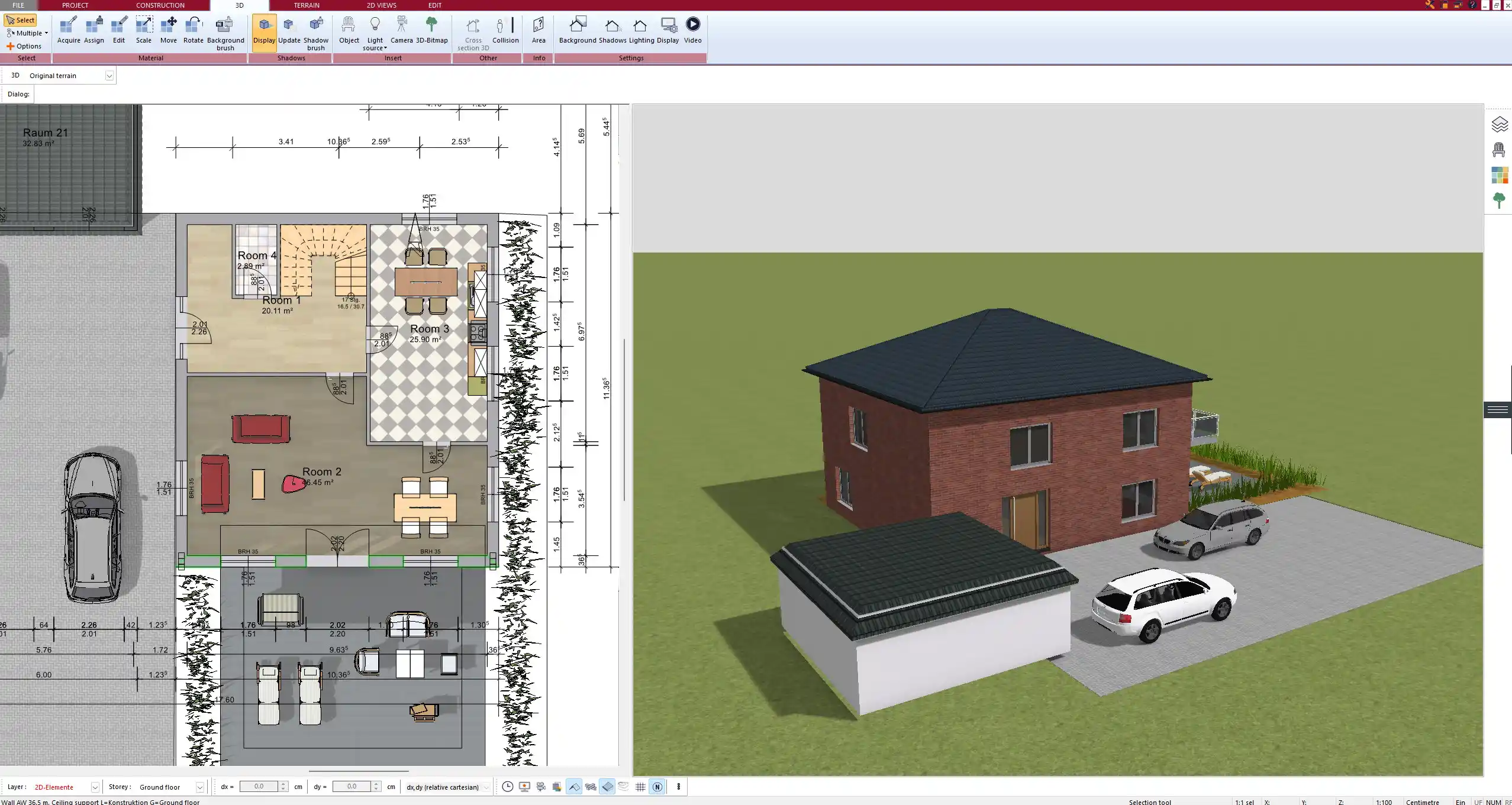 3D floor plan created with Plan7Architect real-time visualization while designing
