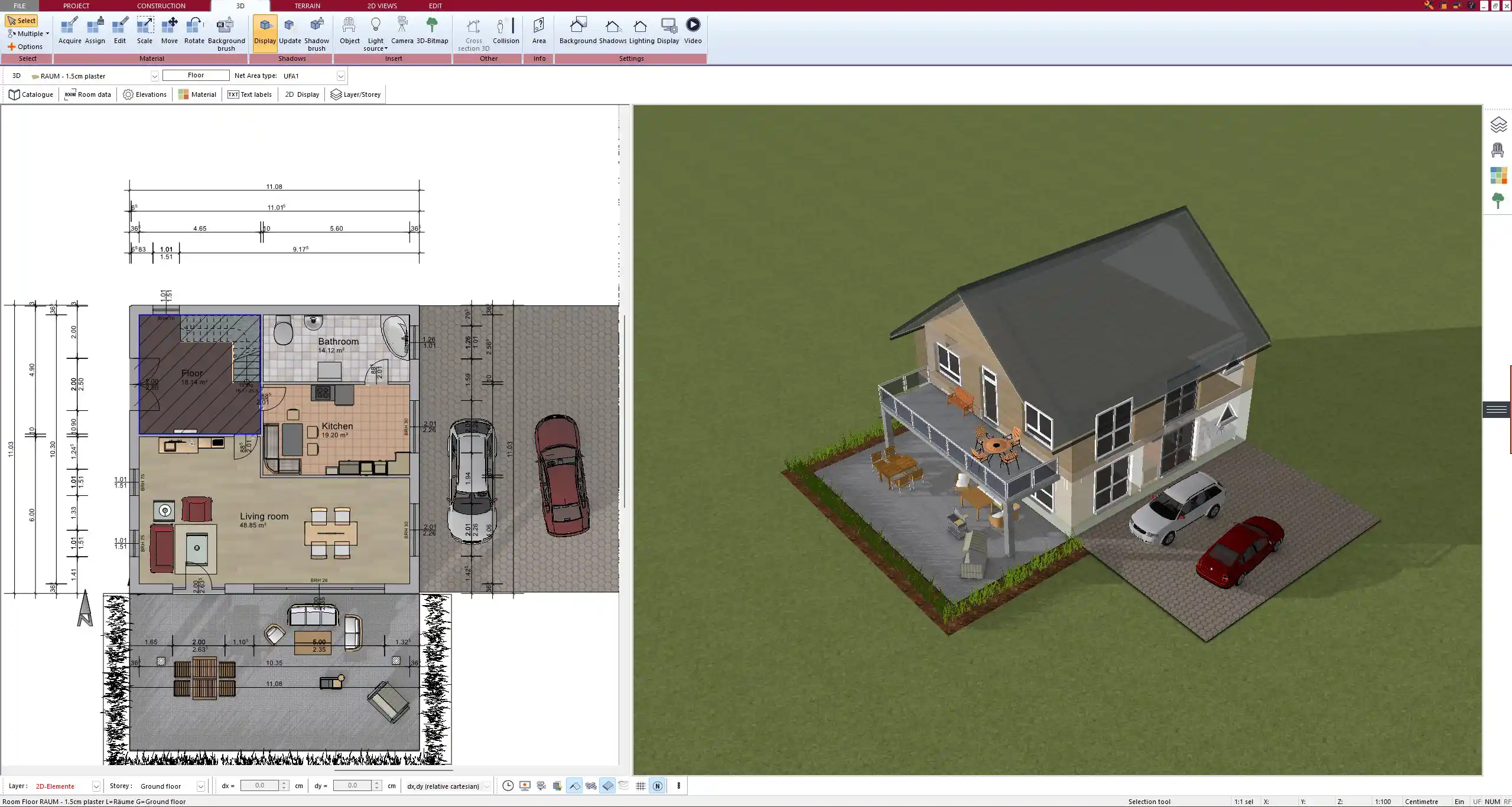 3D house model created with Plan7Architect – real-time visualization of exterior design