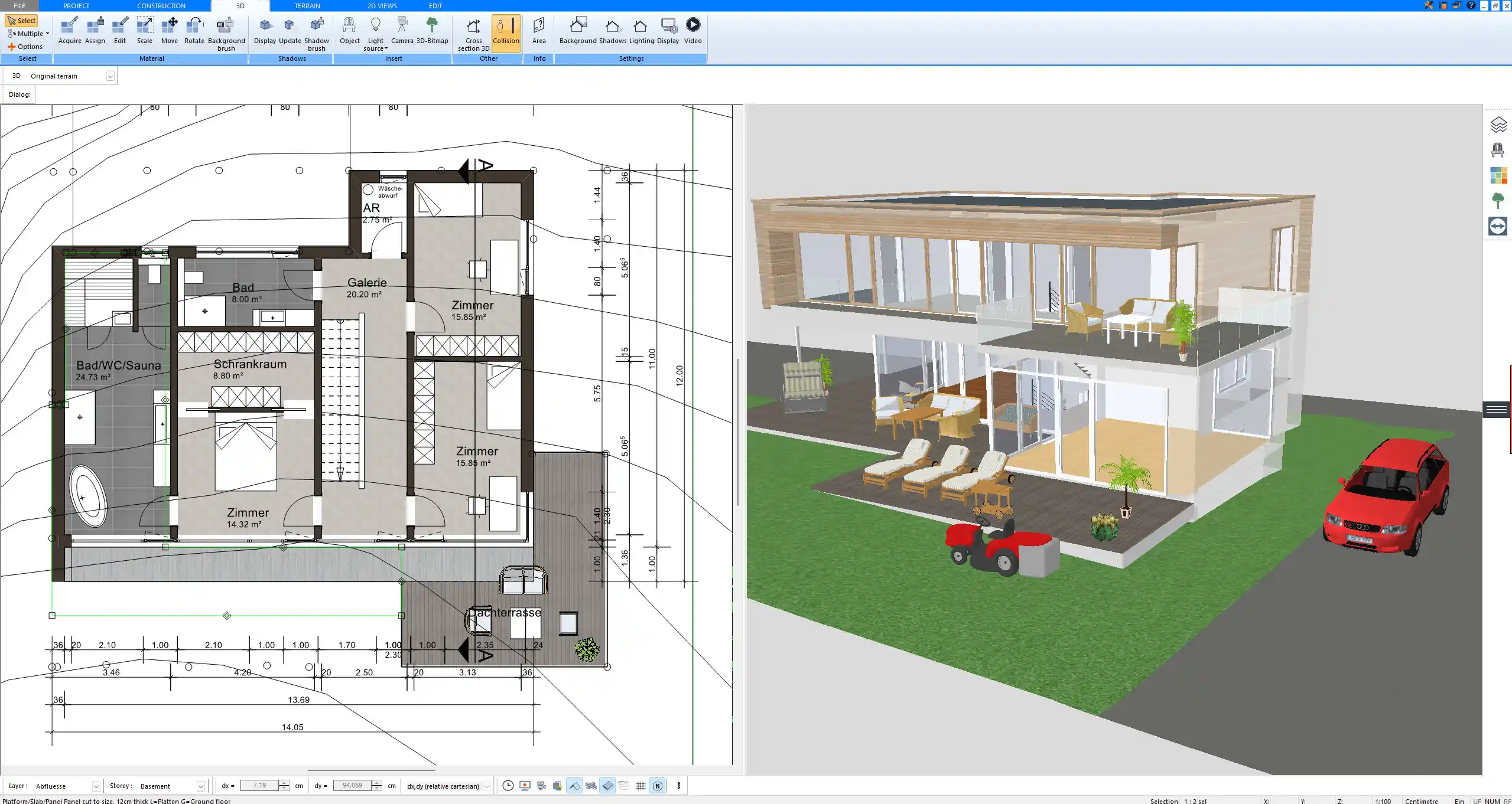3D house visualization created with Plan7Architect software