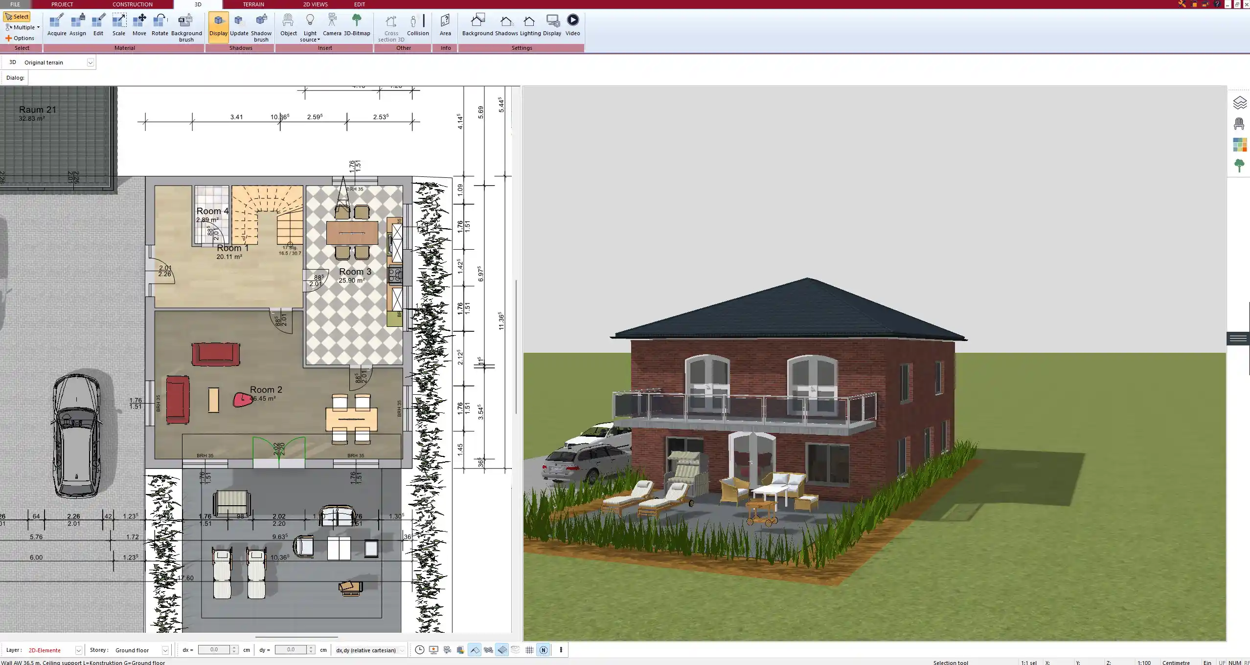 3D house visualization created with Plan7Architect