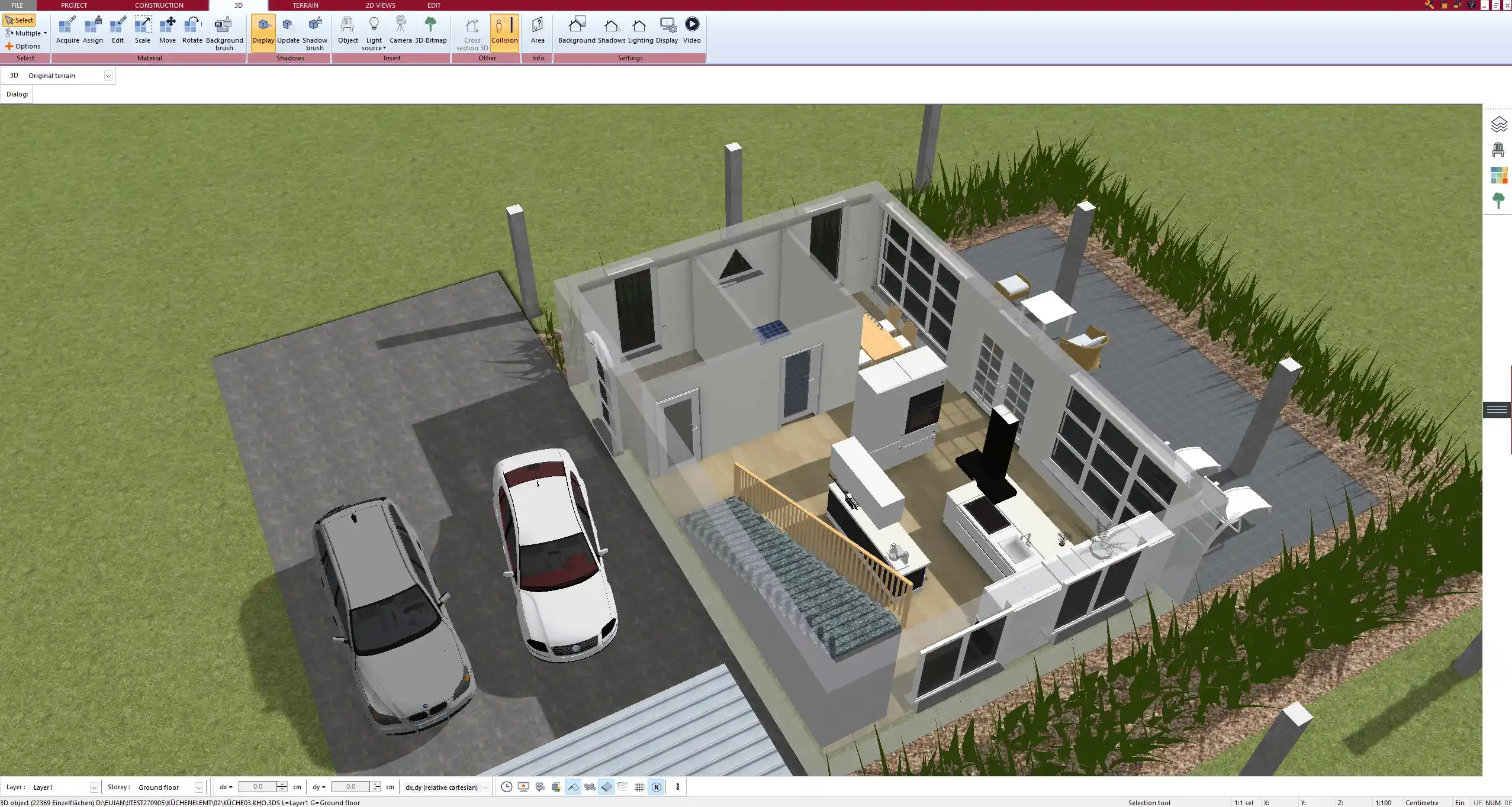 3D interior view designed in Plan7Architect – showcasing multifunctional living and sleeping area