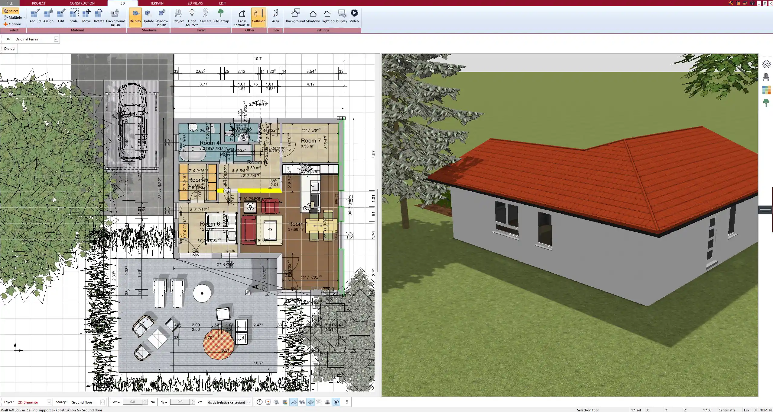 3D visualization of a modern home, fully designed with Plan7Architect software