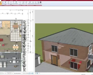 3D visualization of an energy-efficient house – created using Plan7Architect